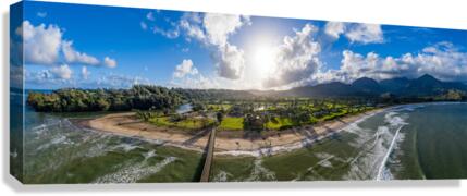 Aerial drone shot of Hanalei bay  Impression sur toile