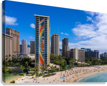 Hilton Hawaiian Village on the shore in Waikiki Hawaii  Impression sur toile
