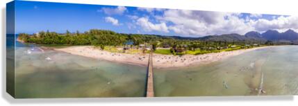 Hanalei bay and beach on Kauai in Hawaii  Canvas Print