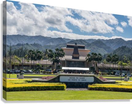 Entrance to Brigham Young University Hawaii  Canvas Print