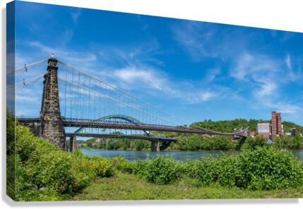 Suspension bridge over the Ohio river in Wheeling  Canvas Print