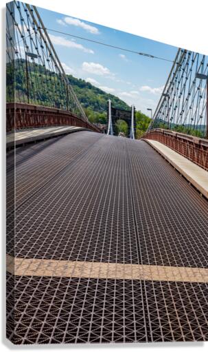 Suspension bridge over the Ohio river in Wheeling WV  Canvas Print