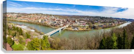 Aerial panorama of City of Morgantown WV  Impression sur toile