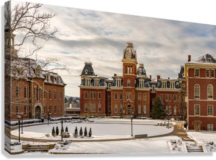 Woodburn Hall at West Virginia University in the snow  Canvas Print