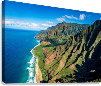 Coastline of Na Pali on Kauai  Impression sur toile