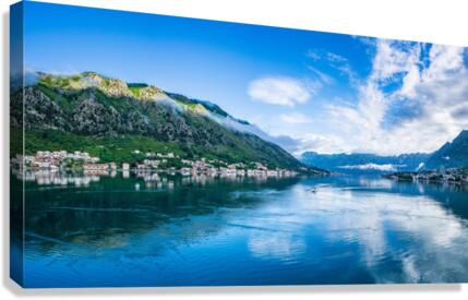 Towns of Prcanj and Dobrota on the Bay of Kotor in Montenegro  Impression sur toile