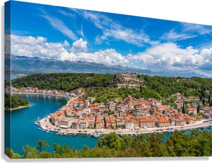 Picturesque small riverside town of Novigrad in Croatia  Canvas Print