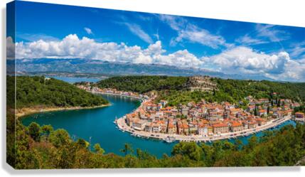 Picturesque small riverside town of Novigrad in Croatia  Canvas Print