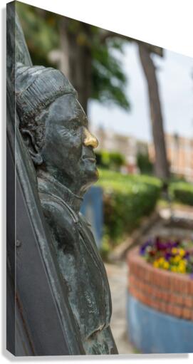 Statue of bust of Lawrence Durrell in Corfu  Impression sur toile