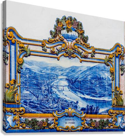 Ceramic tiles at Pinhao station in Portugal  Impression sur toile