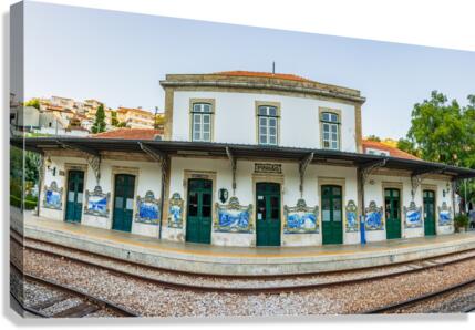 Panorama of Pinhao station in Douro valley  Canvas Print