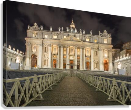 Entrance to St Peters Basilica at Easter  Canvas Print