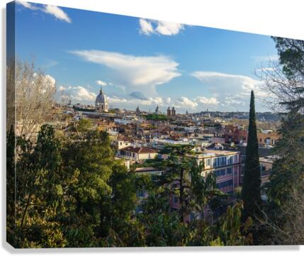 Skyline of the city of Rome Italy  Canvas Print