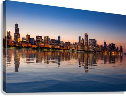 Chicago Skyline at sunset from the Observatory  Canvas Print