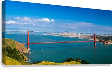 The Golden Gate Bridge and San Francisco  Impression sur toile
