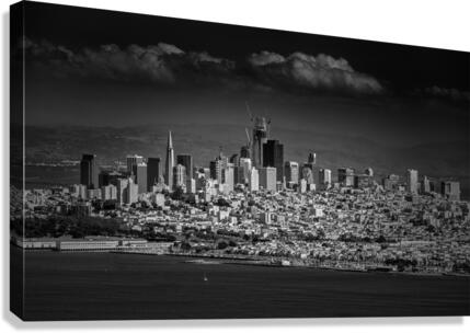 Moody Black and White photo of San Francisco  Impression sur toile