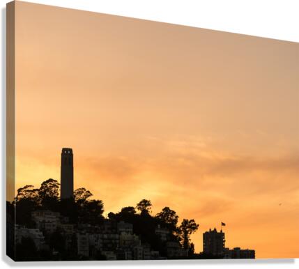 COIT TOWER AT SUNSET IN SAN FRANCISCO STEVE HEAP  Canvas Print