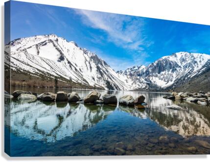 Reflections in Convict Lake in Sierra Nevadas  Canvas Print