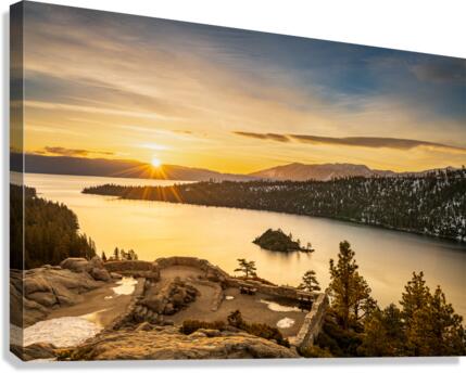 Sunrise over Emerald Bay on Lake Tahoe  Impression sur toile