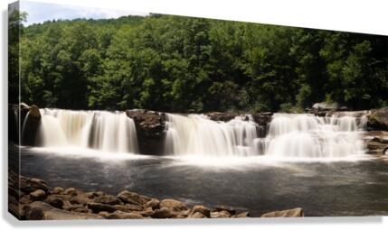Three distinct waterfalls at High Falls of Cheat  Impression sur toile