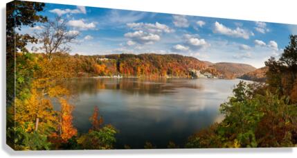 Fall colors on Cheat Lake Morgantown  Canvas Print