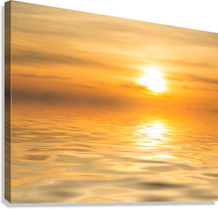 Sunset over calm ocean or sea  Impression sur toile