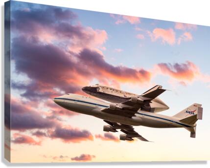 Space Shuttle Discovery flies into retirement  Canvas Print