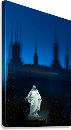 Mormon temple in Washington DC in late winter Canvas Print