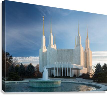 Mormon temple in Washington DC in late winter  Impression sur toile