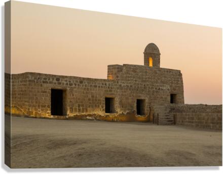 Old Bahrain Fort at Seef at sunset  Canvas Print