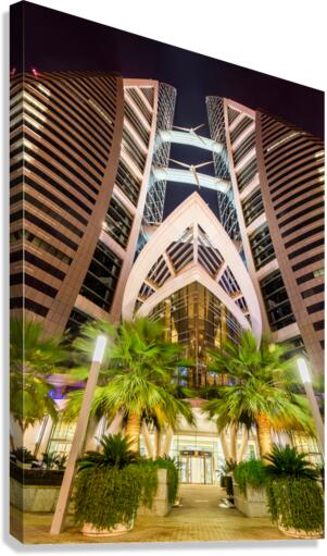 Dramatic view of Bahrain World Trade Center buildings  Impression sur toile