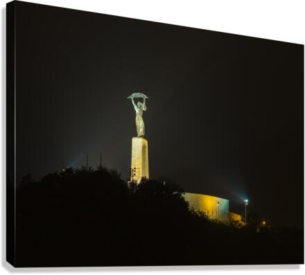 Freedom Statue at night in Budapest  Canvas Print