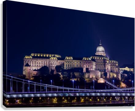 Buda Castle at night in Budapest  Impression sur toile