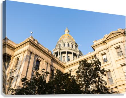 Gold covered dome of State Capitol Denver  Canvas Print