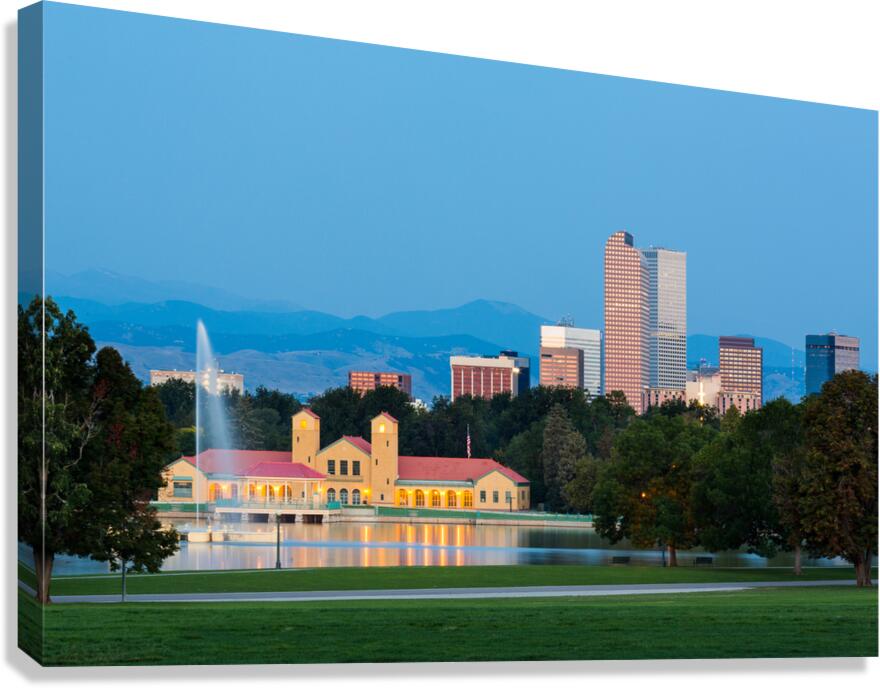 Skyline of Denver at dawn  Canvas Print