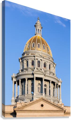 Gold covered dome of State Capitol Denver  Impression sur toile