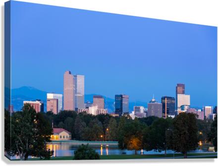 Skyline of Denver at dawn  Canvas Print