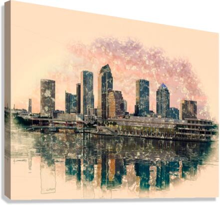 City skyline of Tampa Florida at sunset  Canvas Print