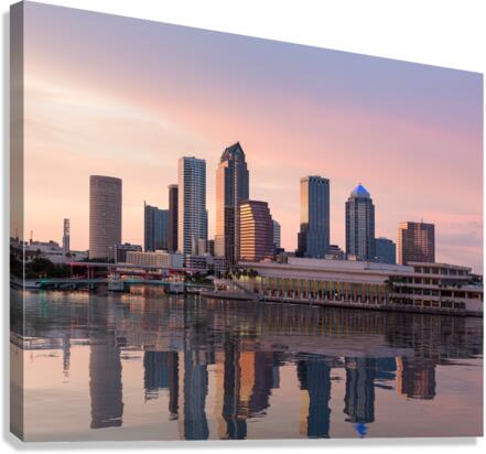 City skyline of Tampa Florida at sunset  Impression sur toile
