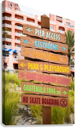 Tourist sign Clearwater Florida  Impression sur toile