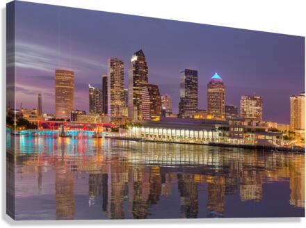 City skyline of Tampa Florida at sunset  Impression sur toile