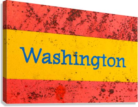 Macro photo of state of Washington name on newstand  Canvas Print