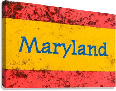 Macro photo of state of Maryland name on newstand  Canvas Print