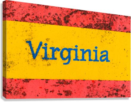 Macro photo of state of Virginia name on newstand Canvas Print