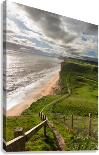 Path on cliffs at West Bay Dorset in UK  Canvas Print