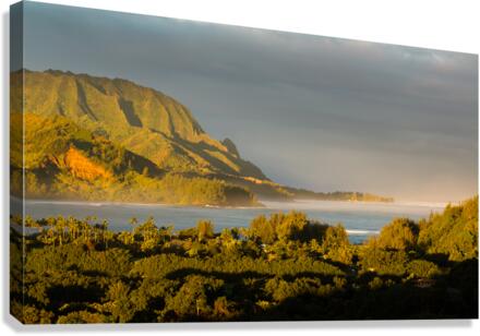 Panorama of Hanalei on island of Kauai  Impression sur toile