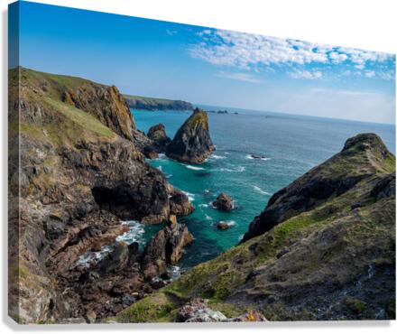 View towards the Lizard from Kynance Cove in Cornwall  Canvas Print