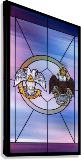 Stained glass window for the order of the Scottish Rite  Canvas Print
