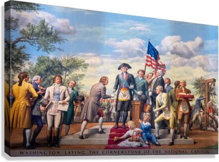 Detail of wall mural of George Washington  Canvas Print