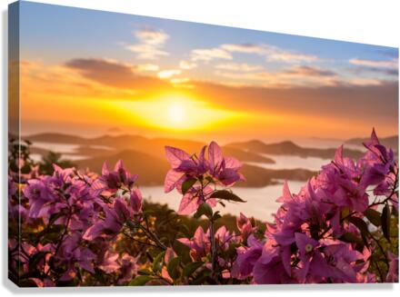 Sunset over Charlotte Amalie St Thomas Canvas Print